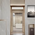 Modern Elevator Lobby With Sleek Marble Walls Elevator Doors And Polished Floor 3d model
