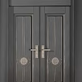 Modern Double Doors Design With Textured Panels And Sleek Metal Handles