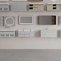 Modern Bathroom Cabinet Frames With Wall Mounted Mirrors And Various Styles 3d model