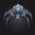 Fantasy Blue Gray Spider 3D Model With Multiple Legs And Detailed Design