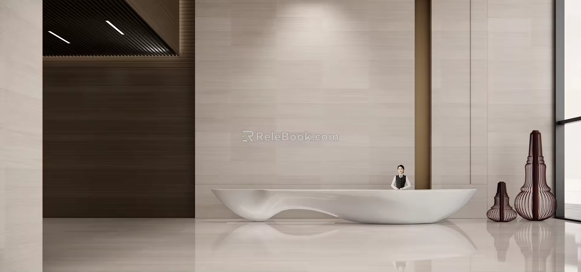 Modern reception desk 3d model