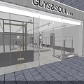 Modern Clothing Store Interior Design With Glass Facade Bright Lighting And Display Racks