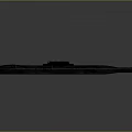 Vintage Military Submarine Marine Transport Vehicle With Long Structure And Command Tower