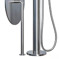 Modern Stainless Steel Shower System With Rainfall Head Handheld Wand And Control Knobs 3d model