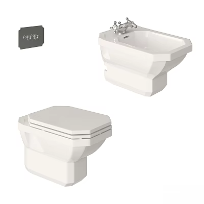 Modern White Ceramic Toilet Design With Sleek Lid And Smooth Contours 3d model