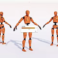 Modern virtual character old robot 3d model