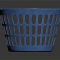 Blue Plastic Laundry Basket With Holes For Household Daily Storage Use