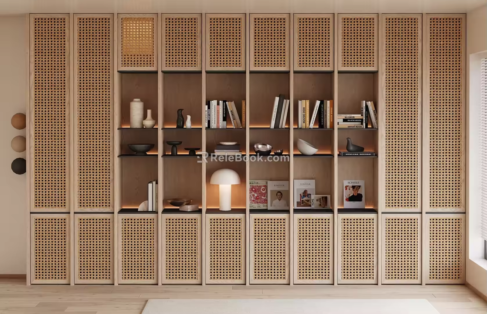 Quiet bookcase bookshelf book decorations 3d model