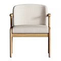 Comfortable Modern Leisure Chair With Wooden Frame And Soft Beige Cushion Design