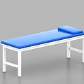Medical Examination Table With Yellow Mattress White Frame And Green Drawers For Medical Clinics