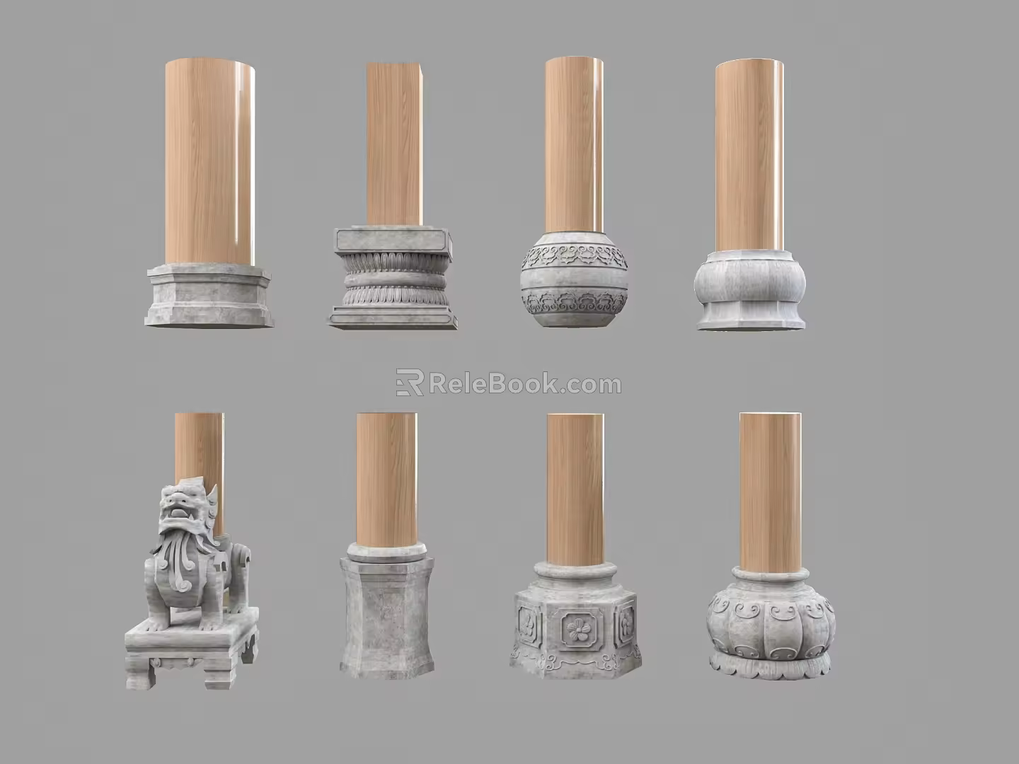 Chinese Style Pillar Foundation Pillar Stone Drum Pillar Foundation Stone Pillar Cornerstone Stone 3d model