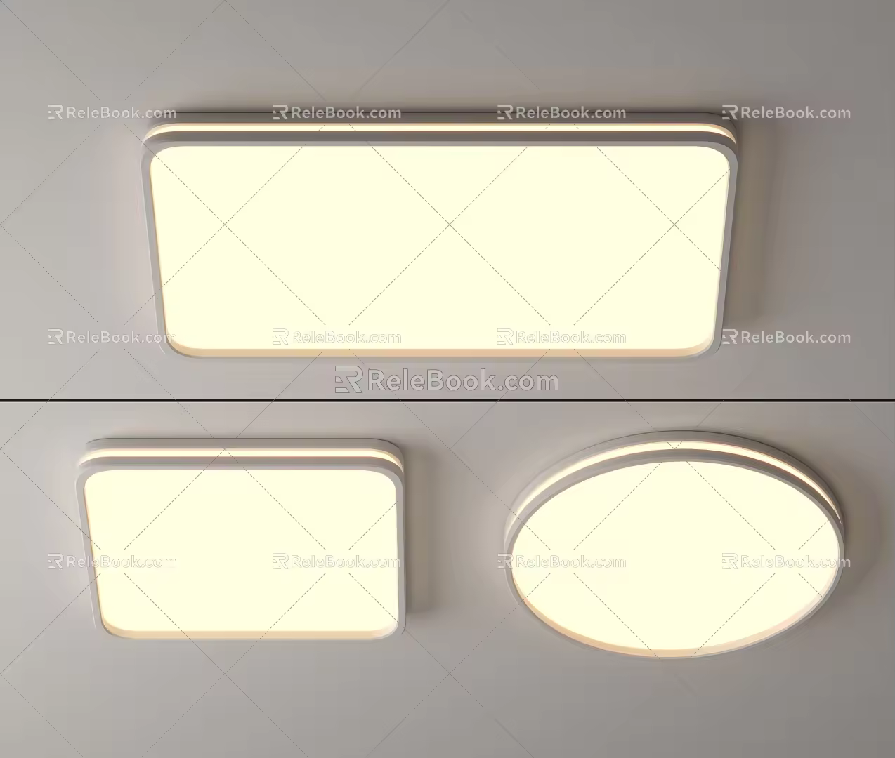 Ceiling light led ceiling light cream wind ceiling light round ceiling light square bedroom ceiling light 3d model