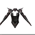 Women's Ornate Metallic Armor With Spiked Shoulders Red Gemstone Details And Armor Plated Arms