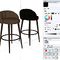Stylish Leather Bar Stools with Modern Metal Legs and Comfortable High Back Design