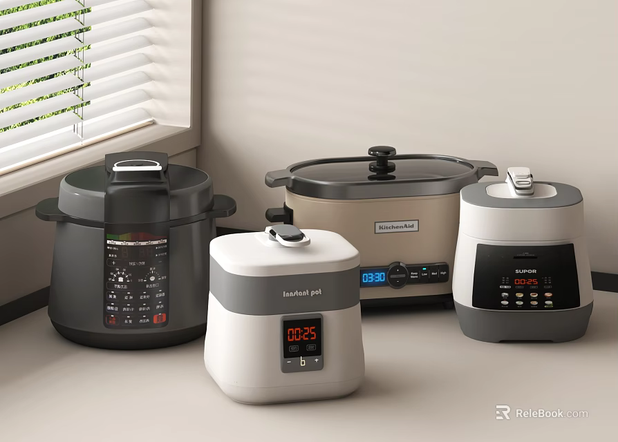 Different Kinds Of Daily Use Electrical Appliances In Bright Room 3d model 