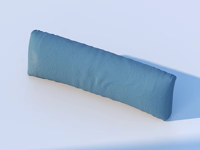 Soft Blue Rectangular Household Cushion For Comfortable Daily Use 3d model