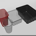 Durable Plastic Kitchen Storage Containers with Red Transparent and Black Design