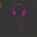 Black Computer Headset With Blue Cable And Gray Background Design