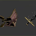 Pink Shield With Golden Accents And Shattered Design Alongside Glowing Golden Sword