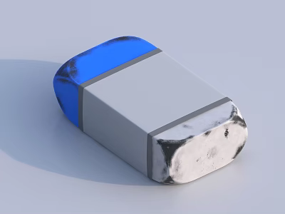 Blue And Gray Shiny Block Object With Smooth Surface And Metallic Edges 3d model