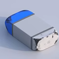 Blue And Gray Shiny Block Object With Smooth Surface And Metallic Edges 3d model