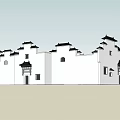 Traditional Chinese Architecture With White Walls Black Roofs And Symmetric Layout Design