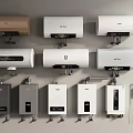 Household Water Heaters With Different Designs And Styles Mounted On Wall