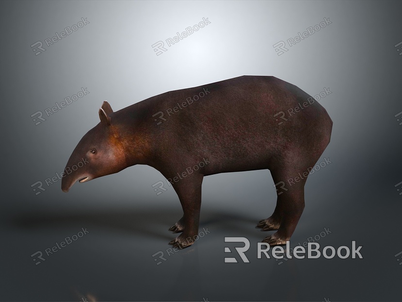 tapir animal wild animal plastic toy tapir land animal game animal cartoon character game character model