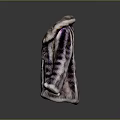 Luxury Fur Coat with Purple and White Striped Design Soft Fluffy Collar Elegant Winter Outerwear