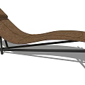 Modern Brown Lounge Chair With Ergonomic Design And Black Metal Frame