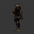 Two Human Characters In Tactical Military Gear Standing With Arms Outstretched