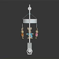 Cute Colorful Rabbit Dolls Baby Mobile With Hanging Stand For Nursery