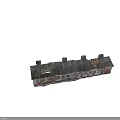 Dilapidated Industrial Factory Building With Red Brick Walls Roof Chimneys And Old Windows