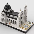 Building Blocks Grand Architectural Model With Domed Roof Towers And Central Fountain