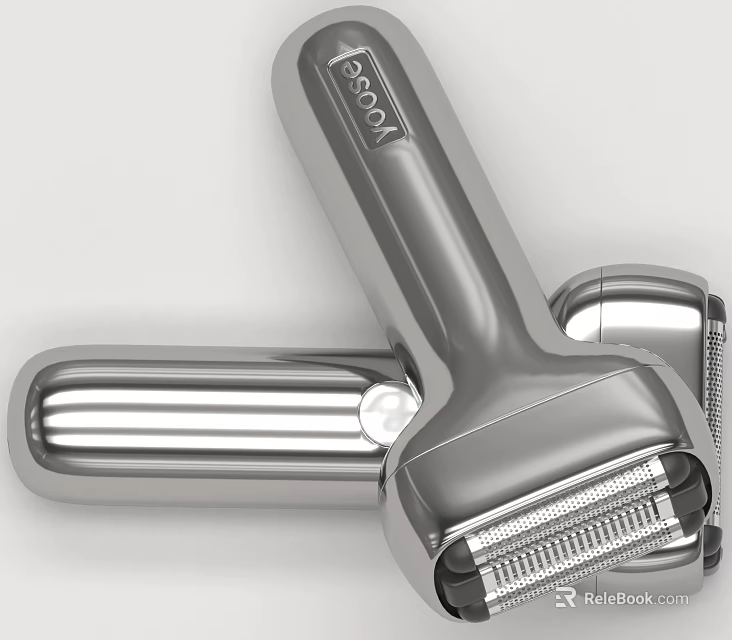 Modern Silver Electric Shaver With Sleek Design And Multiple Blades 3d model 