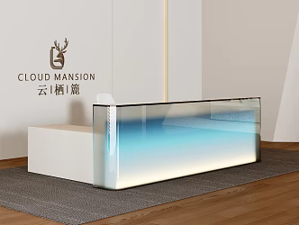 Acrylic Reception Desk Office Desk Company Front Desk 3d model