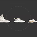 Casual Footwear Various Styles High Top And Low Top White Shoes With Black Pink Details