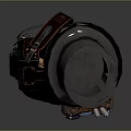 Steampunk Backpack Design With Top Hat Telescope like Device and Gear Decorations