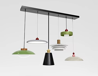Creative chandelier simple bar lamp 3d model