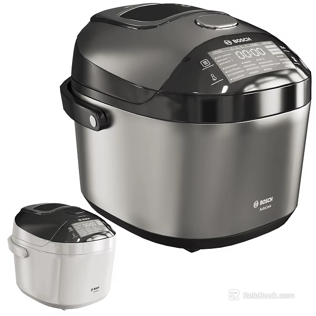 Bosch Electric Rice Cookers Small And Large Two Sizes Stainless Steel Digital Display Control Panel 3d model 