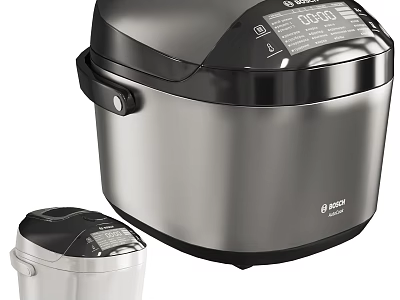 Bosch Electric Rice Cookers Small And Large Two Sizes Stainless Steel Digital Display Control Panel 3d model
