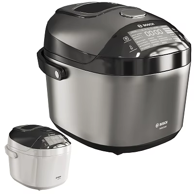 Bosch Electric Rice Cookers Small And Large Two Sizes Stainless Steel Digital Display Control Panel 3d model