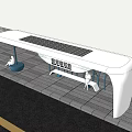 Modern Coastal Bus Station with Shelter Seats and Sea View at Sunset