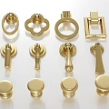 Golden Door Handles With Various Stylish Shapes And Decorative Designs For Home
