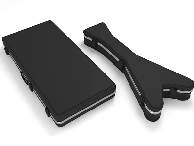 Black Hard Shell Cases For Musical Instruments In Different Shapes 3d model