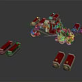 Red Military Multi Legged Robot Vehicle With Detachable Drone Units And Mechanical Structure