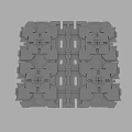 Grey Symmetric Geometric Structure With Interlocking Patterns And Modular Design