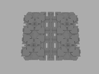 Grey Symmetric Geometric Structure With Interlocking Patterns And Modular Design 3d model