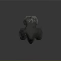 Gorilla 3D Model in Standing Pose With Detailed Fur and Gray Gradient Background 3d model