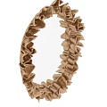 Oval Decorative Mirror With Gold Leaf Ornate Frame For Home Decoration